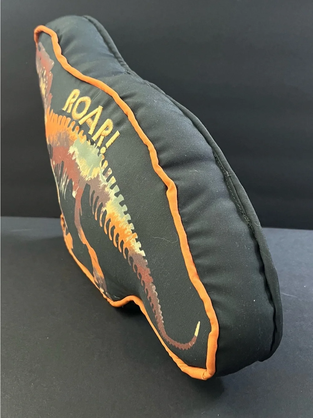 Tommy Bahama Green w/ Orange Trim Dino Graphic Pillow